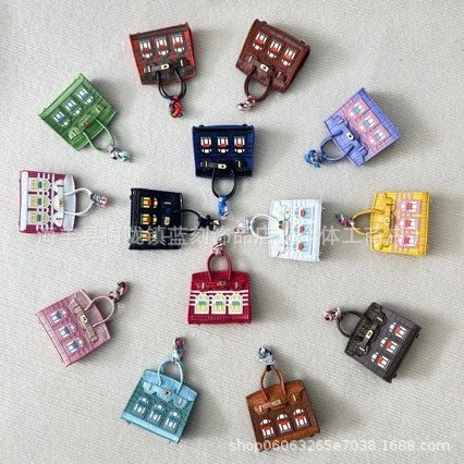 Unbranded Handbags Mini top-handle window house bag charm image 1