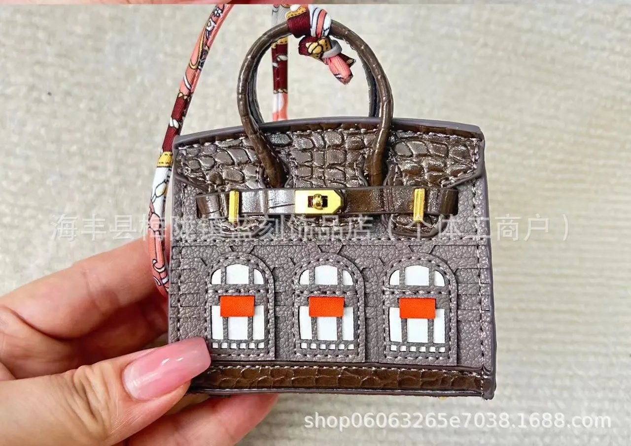 Hermès Birkin Mini Architectural Motif Gray Crocodile-Embossed Handbag - 1