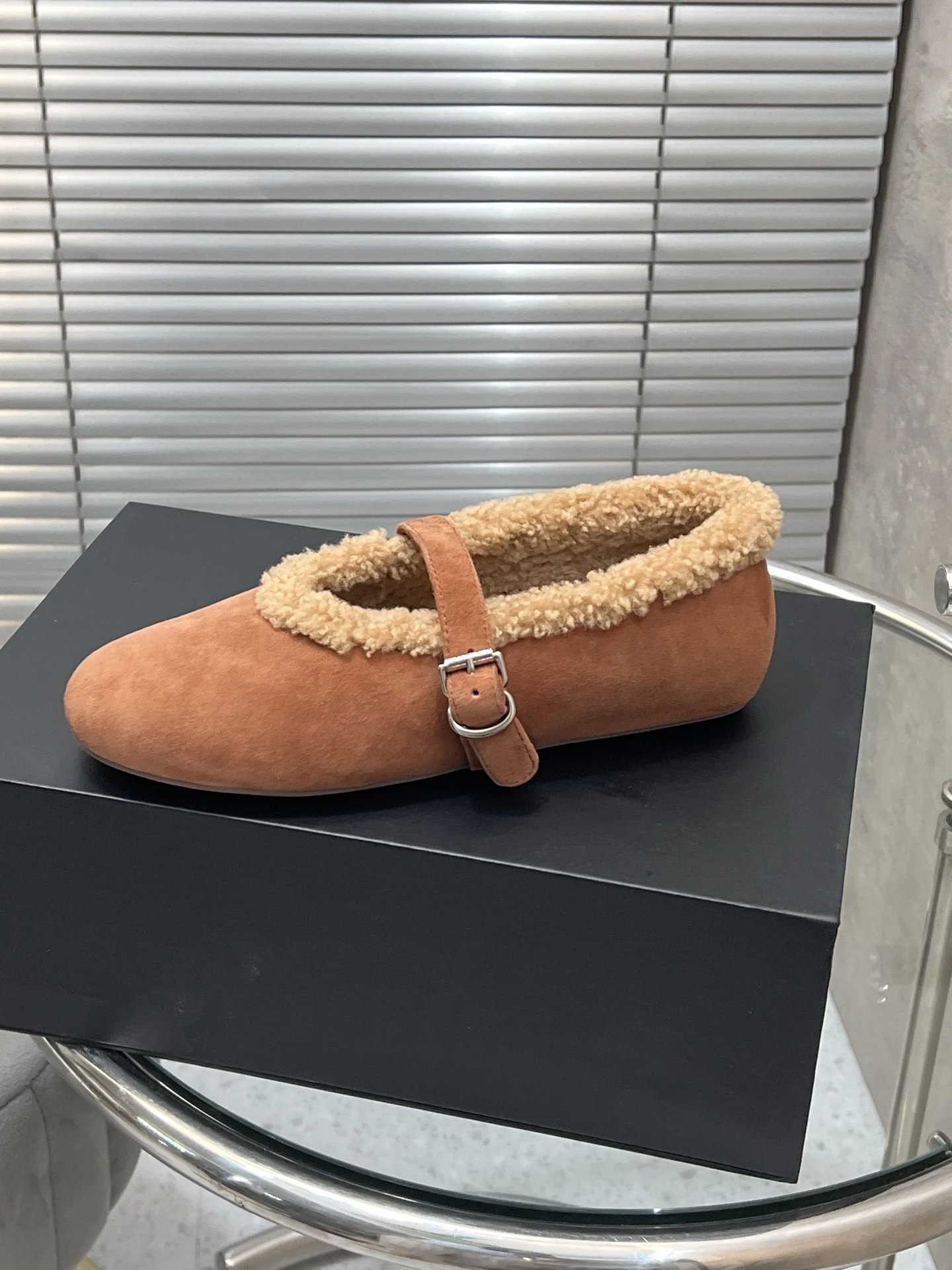 UGG Shearling-Trimmed Suede Mary Jane Loafers Beige - 10