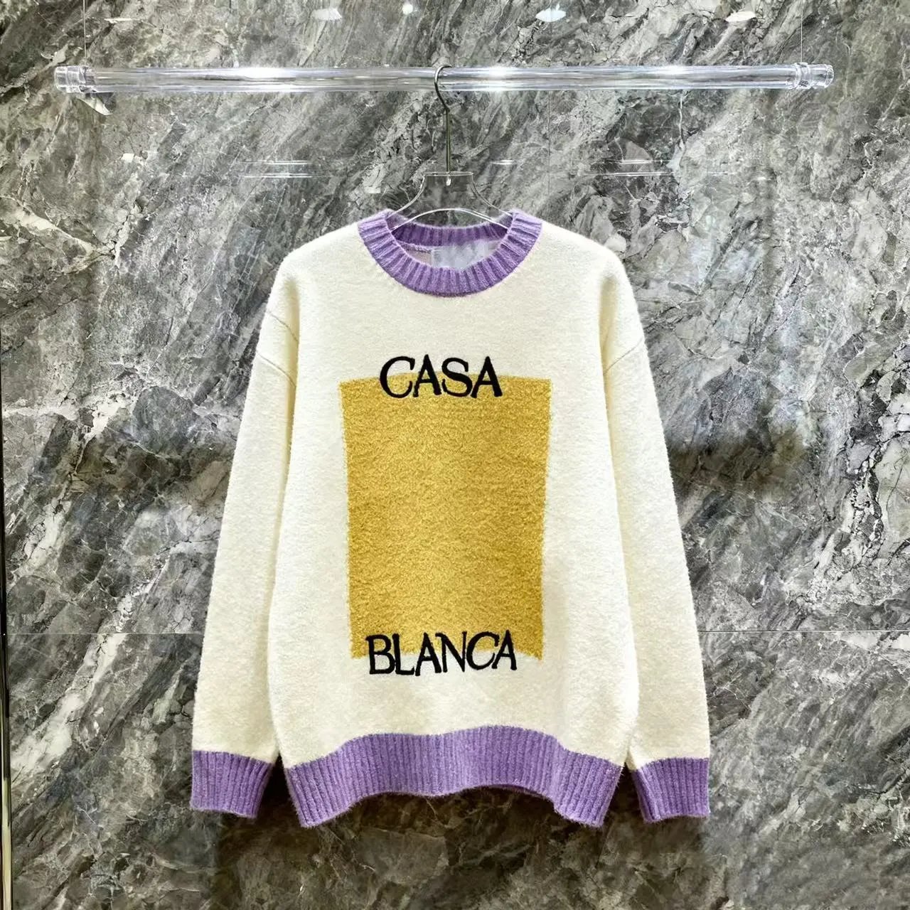 Casablanca School of Beautiful Embroidered Knit Sweater White - 10