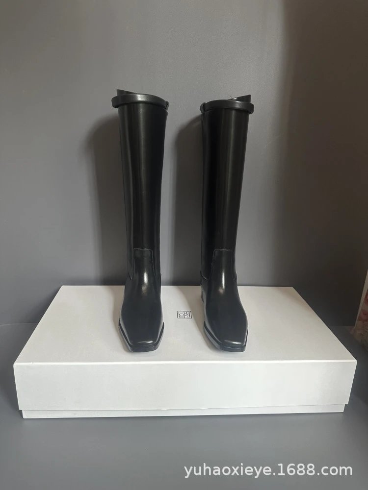 Loewe Anagram Logo Knee-High Boots Black Leather Boots - 13