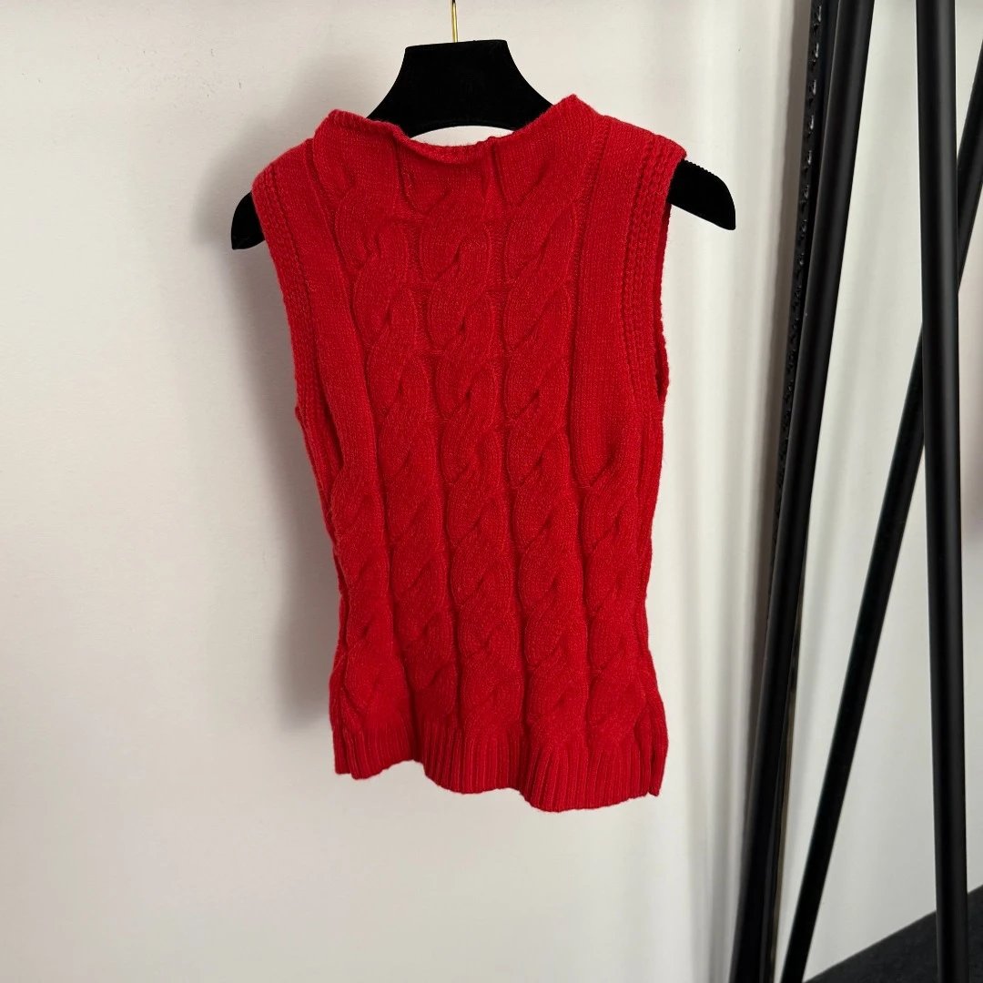 Dior Cable Knit Ivory Vest - 5