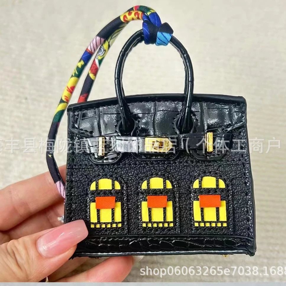 Unbranded Handbags Mini top-handle window house bag charm image 4