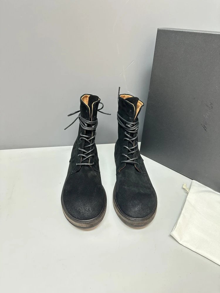 Maison Margiela Tabi Lace-Up Suede Boots Brown - 23