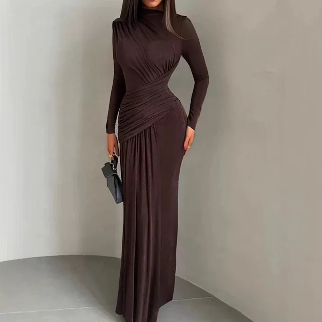 Unbranded Dresses Long-Sleeve Ruched Maxi Dress product detail image 2