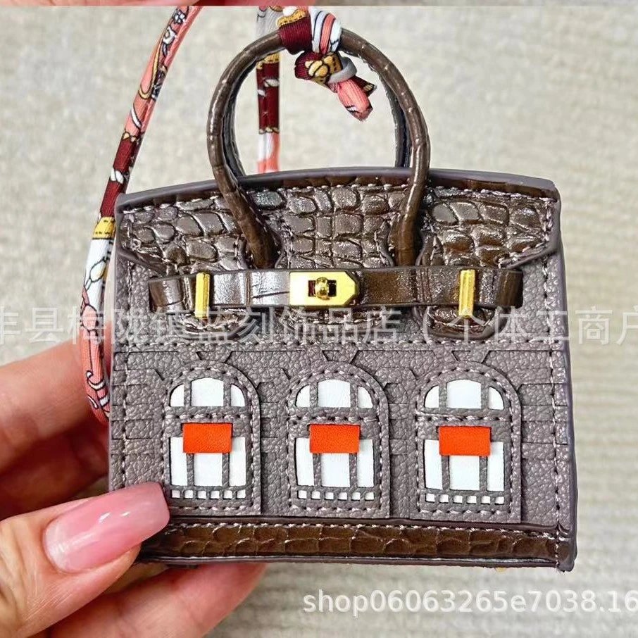 Unbranded Handbags Mini top-handle window house bag charm image 3