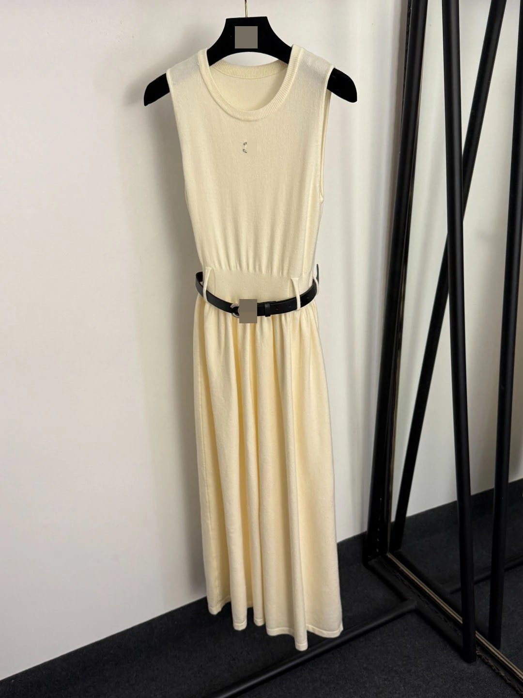 CHP Knit Cardigan and Sleeveless Knit Dress Set in Cream - 5