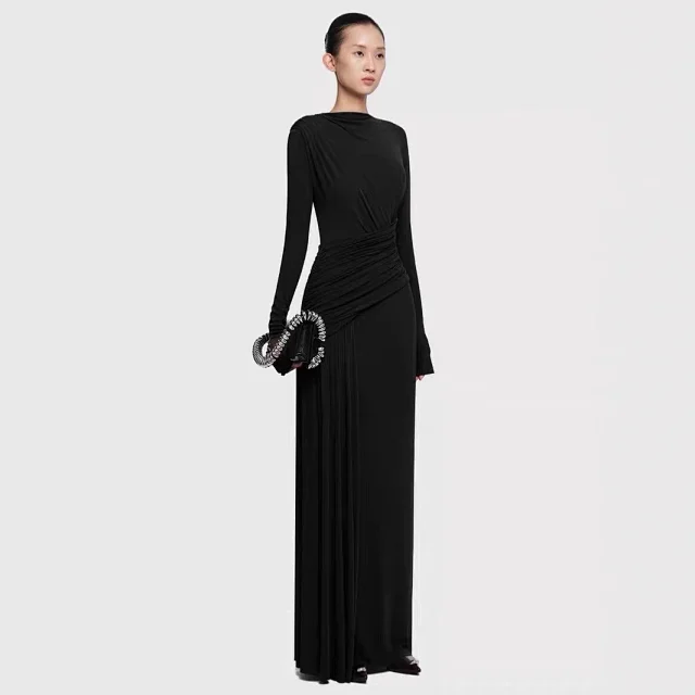Unbranded Dresses Long-Sleeve Ruched Maxi Dress product detail image 5