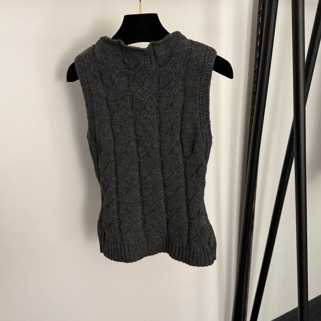 Dior Cable Knit Ivory Vest - 7