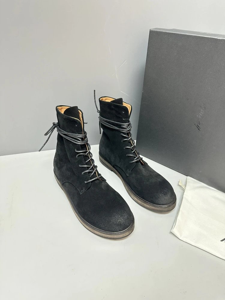 Maison Margiela Tabi Lace-Up Suede Boots Brown - 24