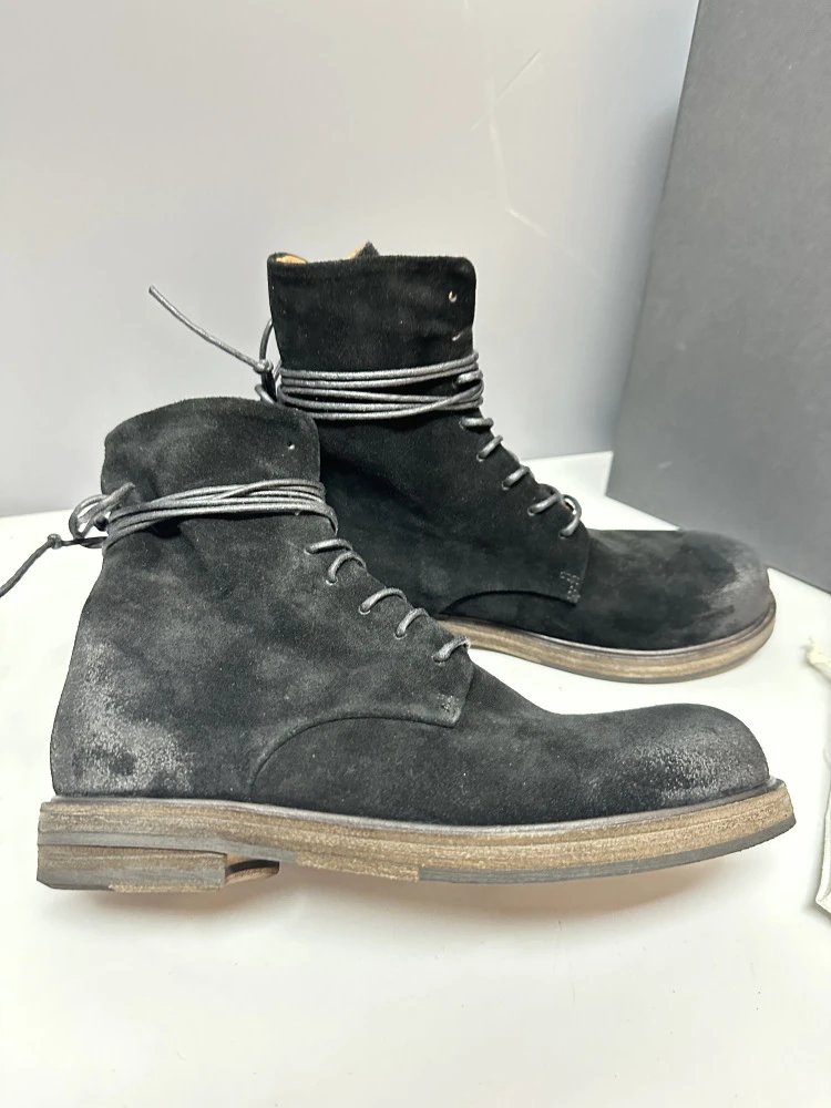 Maison Margiela Tabi Lace-Up Suede Boots Brown - 27