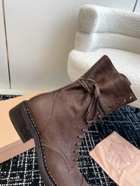 Miu Miu Buckled Combat Boots Black - 31
