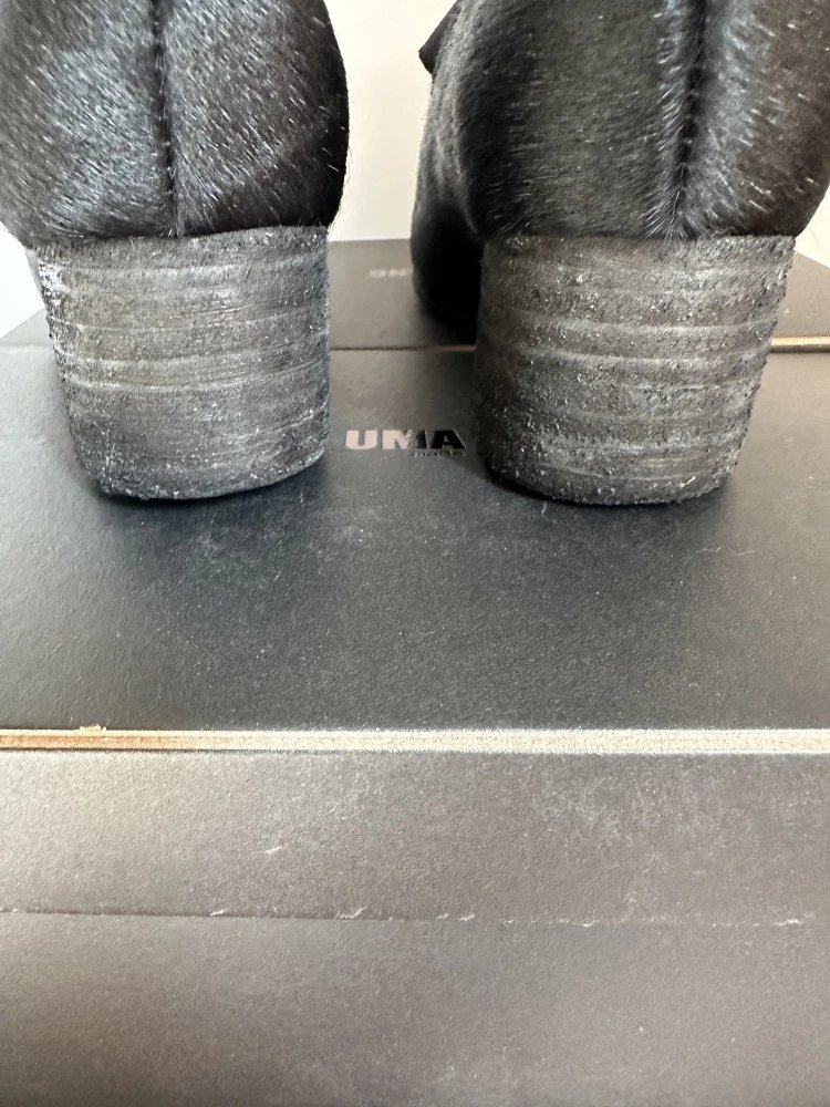 Uma Wang Square-Toe Mary Jane Block Heels Black Shoes - 8