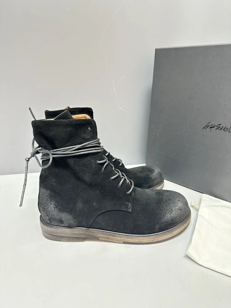 Maison Margiela Tabi Lace-Up Suede Boots Brown - 26
