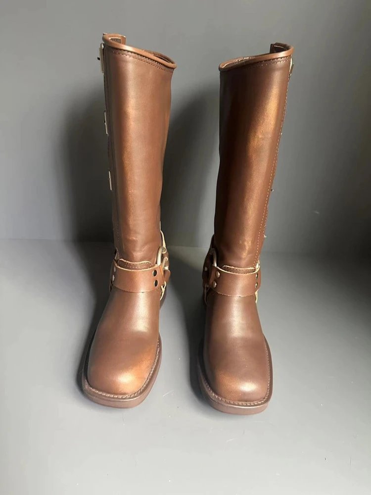 Saint Tears Metallic Silver Buckle Knee-Boots - 12