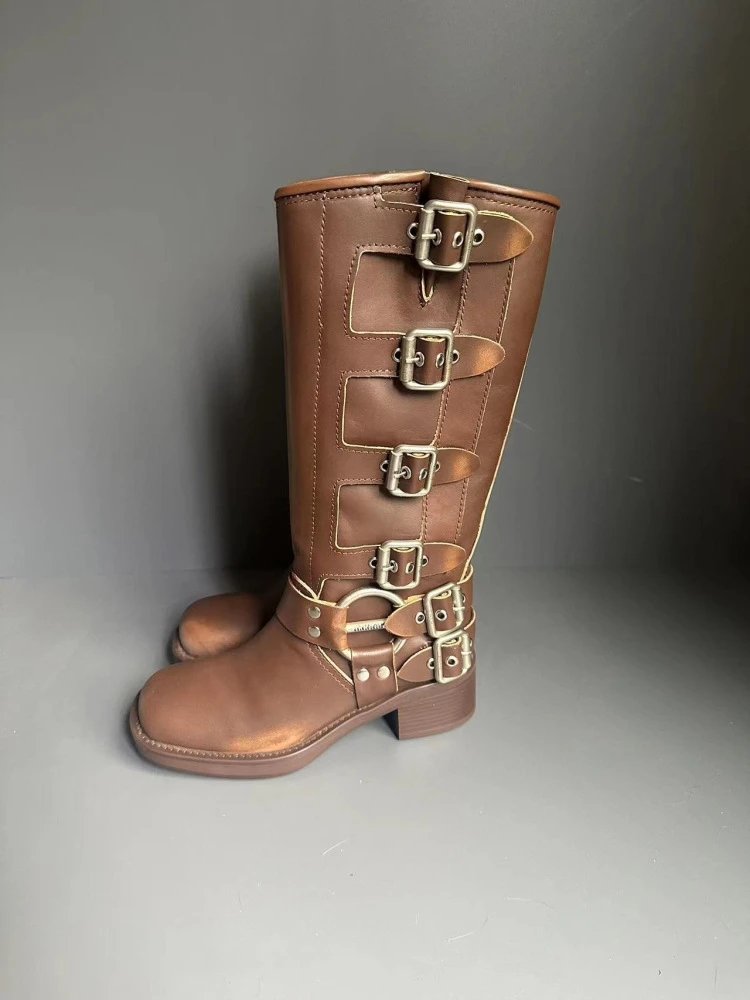 Saint Tears Metallic Silver Buckle Knee-Boots - 14
