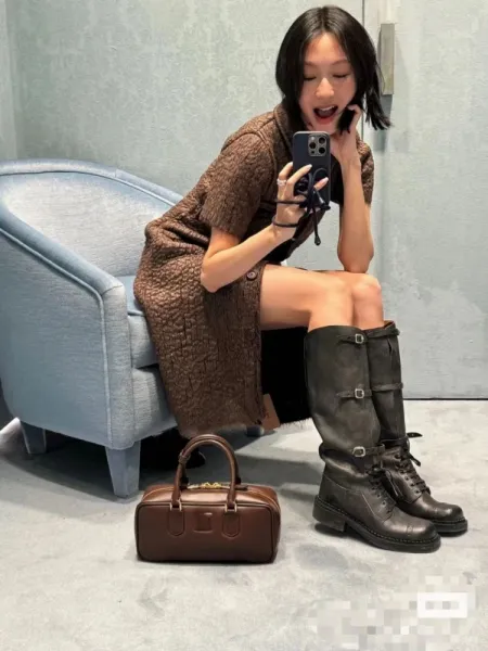 Miu Miu Buckled Combat Boots Black - 2