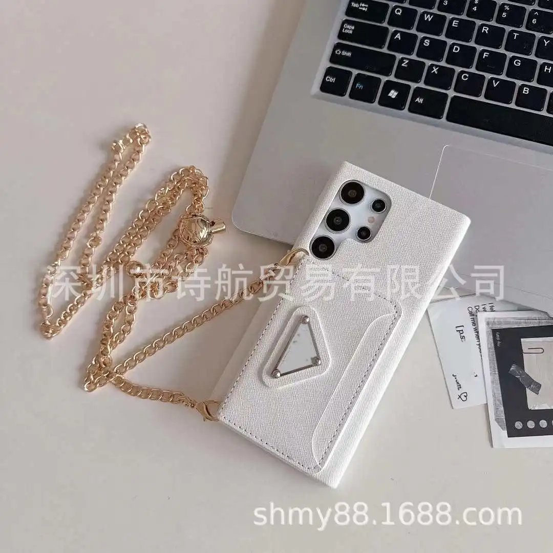 Unbranded Phone Cases Crossbody chain wallet case with triangular ring stand image 4