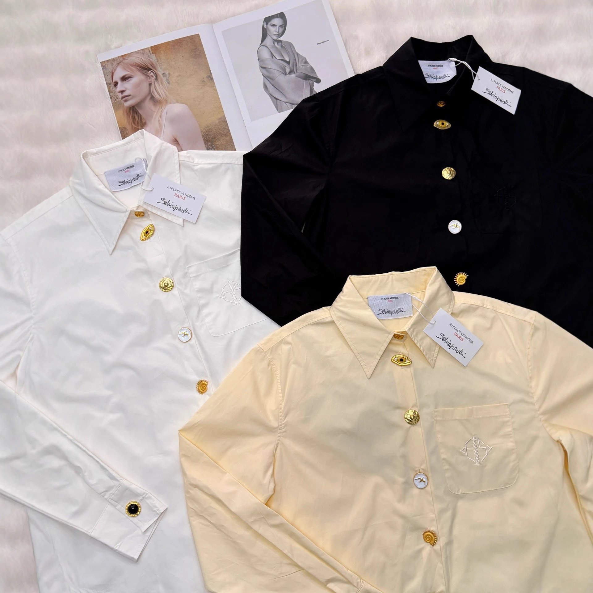 Unbranded Shirts Long-Sleeve Button-Up Shirt with Embroidered Chest Pocket and Gold-Tone Buttons image 5