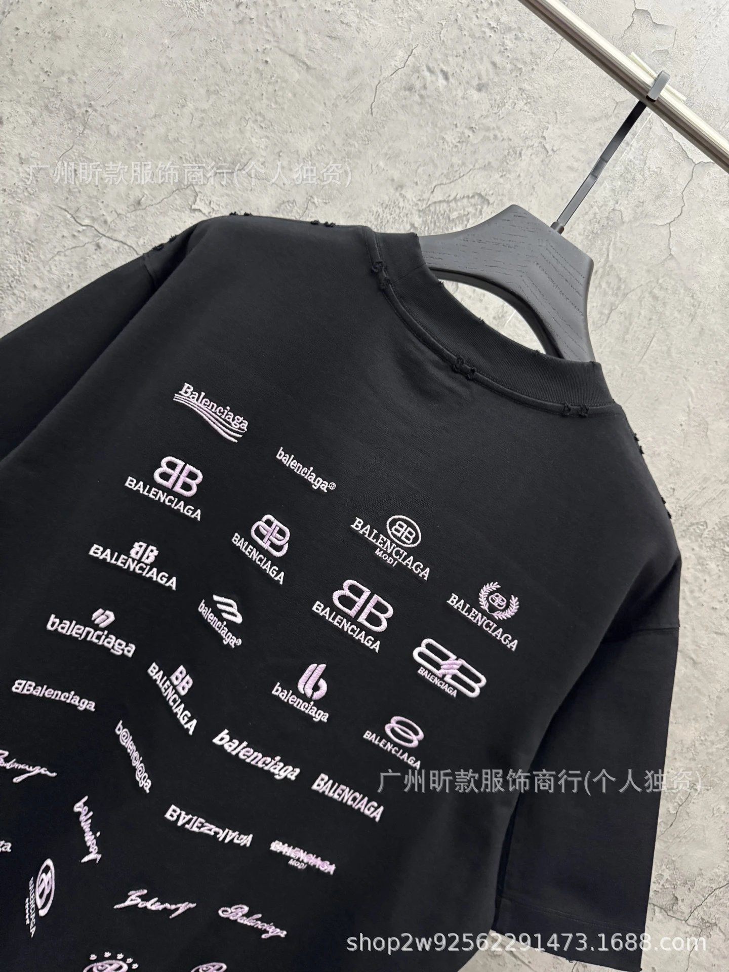 Balenciaga Embroidered Logo Oversized T-Shirt White - 11