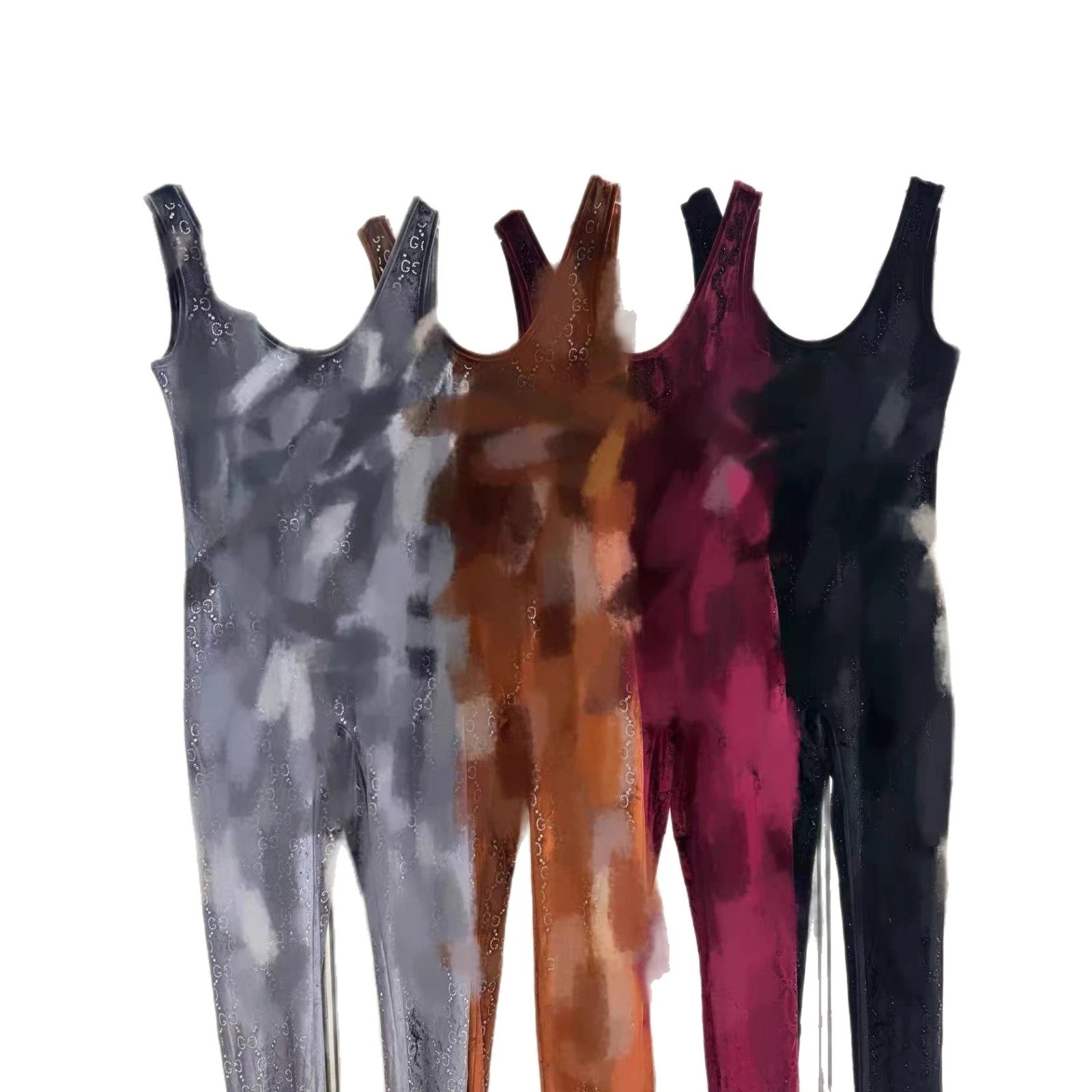 Gucci Jumpsuits Sleeveless rhinestone GG-pattern velvet jumpsuit image 5