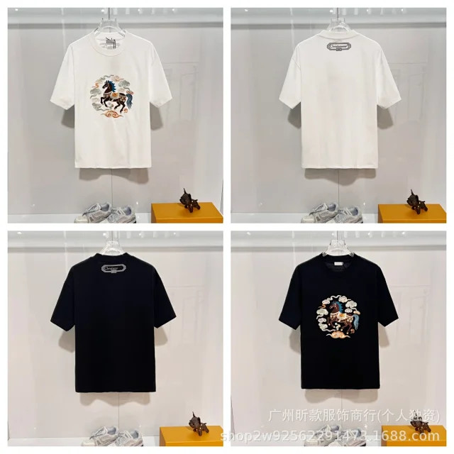 Dior T-Shirts Horse Embroidery product detail image 2