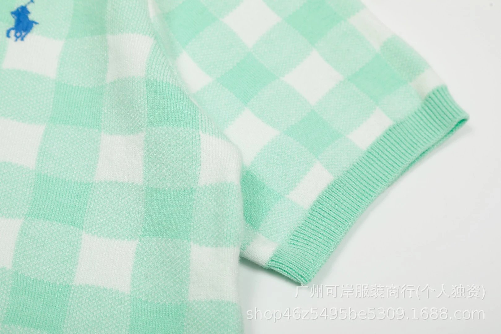 Polo Ralph Lauren Gingham Knit Polo Mint Green - 29