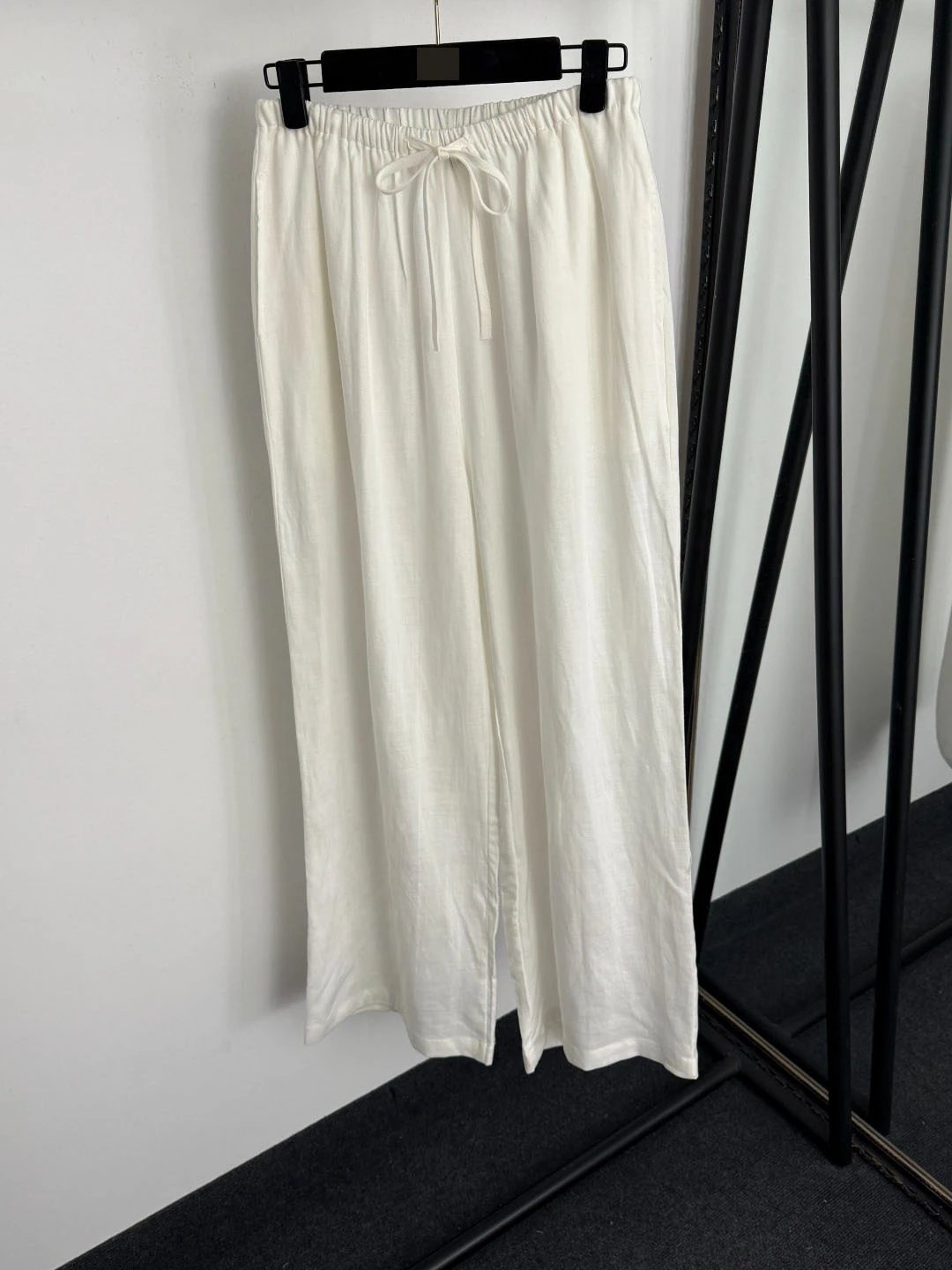 Olive Green Linen-Blend Shirt and Wide-Leg Pants Set - 13