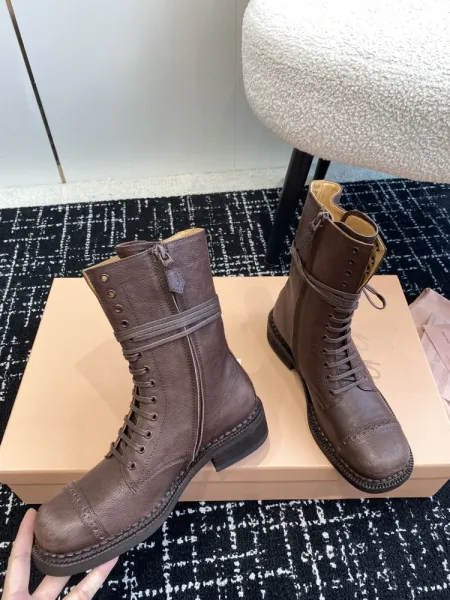 Miu Miu Buckled Combat Boots Black - 29