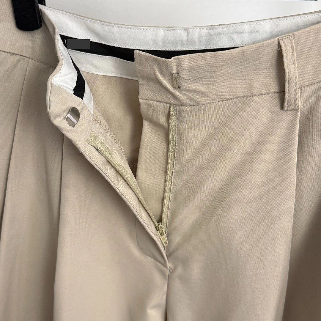 Beige Trench Coat and Wide-Leg Pants Set - 9