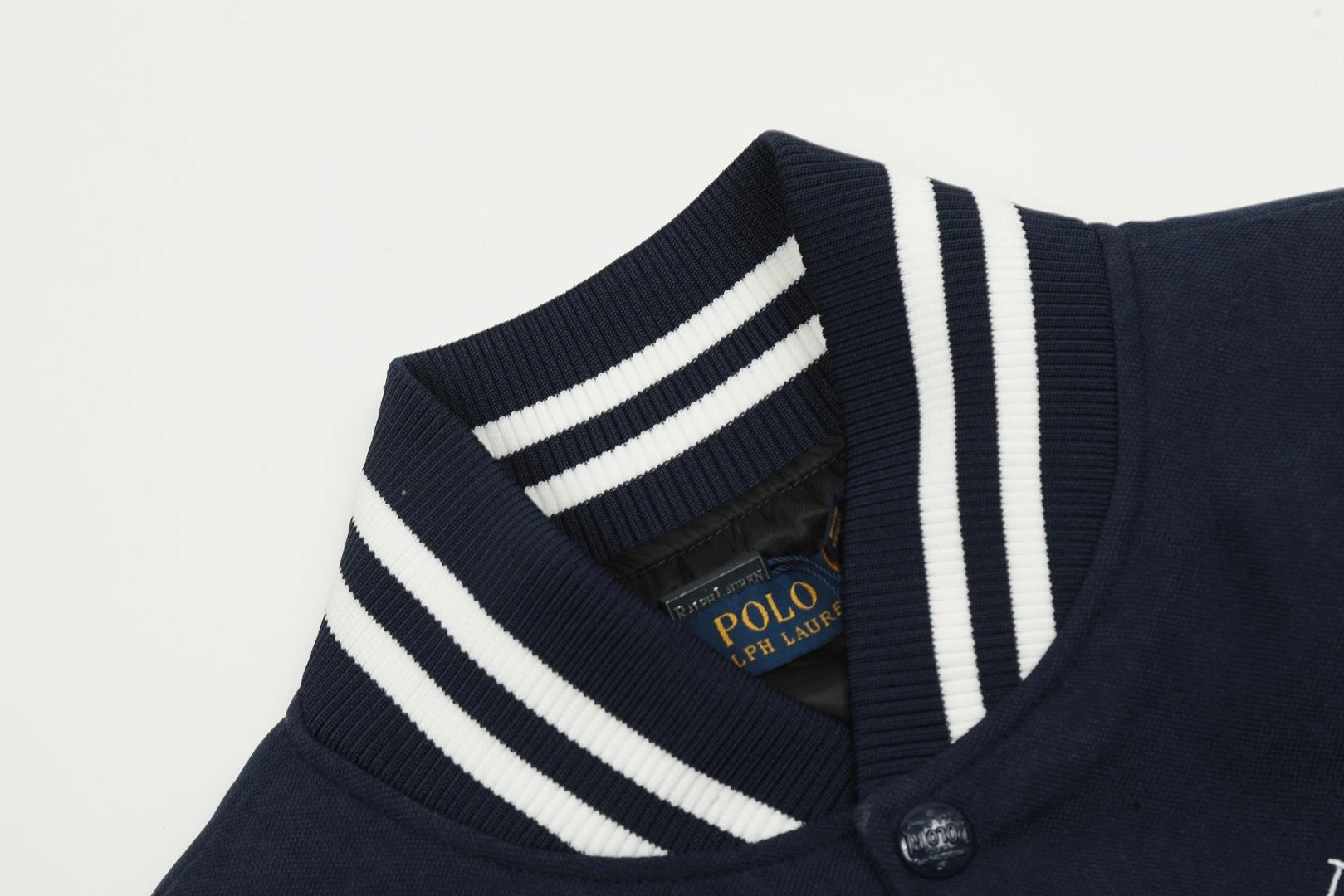 Polo Ralph Lauren Varsity Jacket Navy White Outerwear - 6