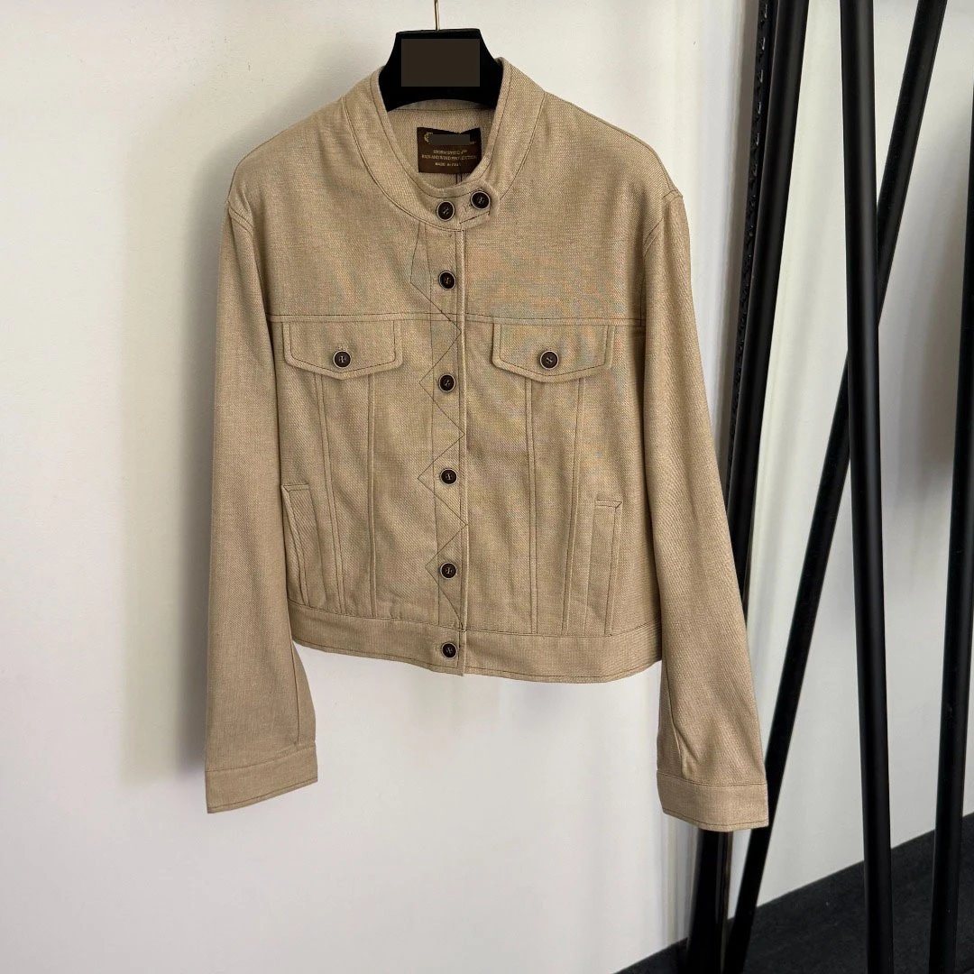 Design Textured Knit Jacket and Wide-Leg Pants Set Beige Casual Set - 6