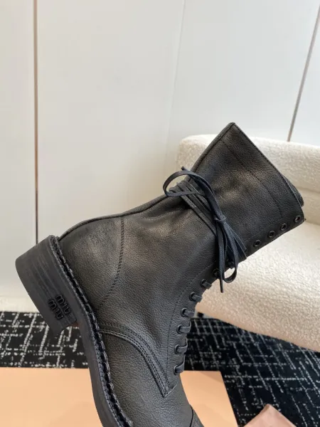 Miu Miu Buckled Combat Boots Black - 37