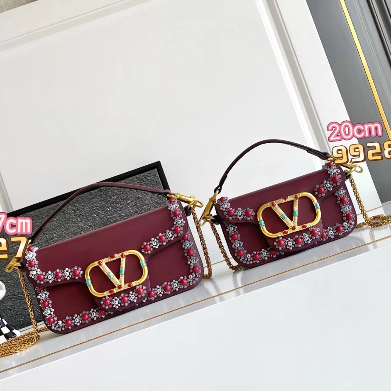 Valentino Garavani Crossbody Bags Beaded VLogo Flap image 3