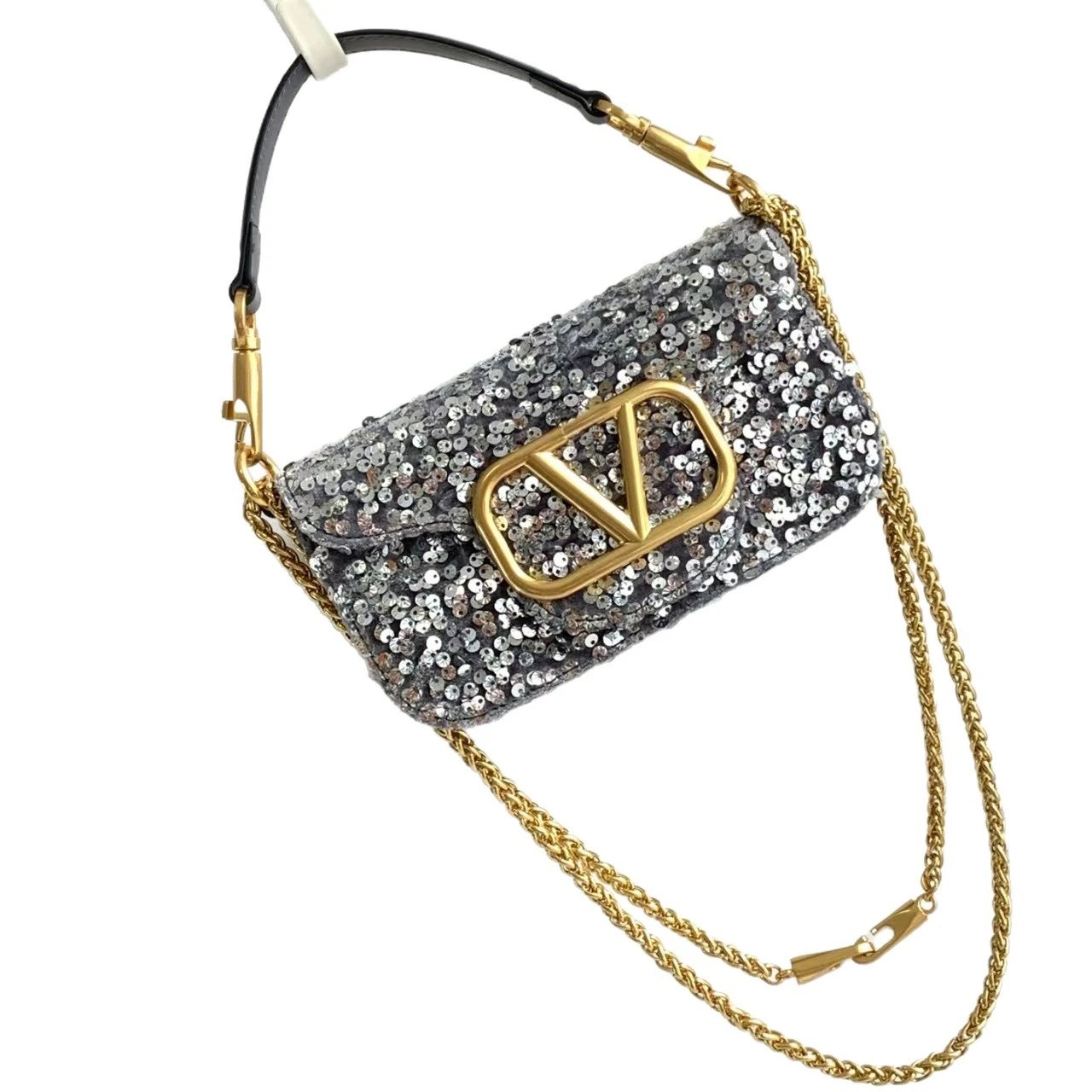 Unbranded Crossbody Bags Sequin Flap Bag with V-Shaped Metal Clasp image 5