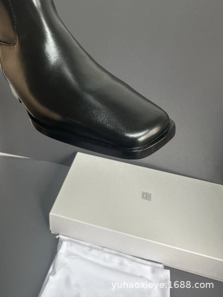 Loewe Anagram Logo Knee-High Boots Black Leather Boots - 19