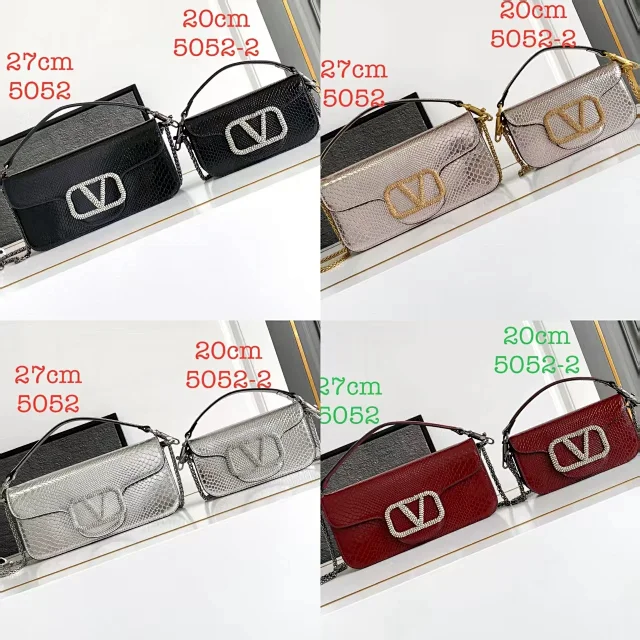 Unbranded Crossbody Bags Snakeskin-Embossed Flap Bag with Rhinestone V-Shaped Clasp product detail image 2