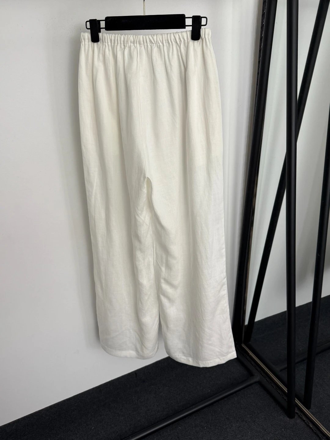 Olive Green Linen-Blend Shirt and Wide-Leg Pants Set - 14