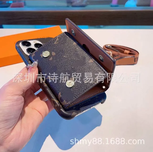 Louis Vuitton Phone Cases Monogram card holder case with detachable shoulder strap product detail image 5