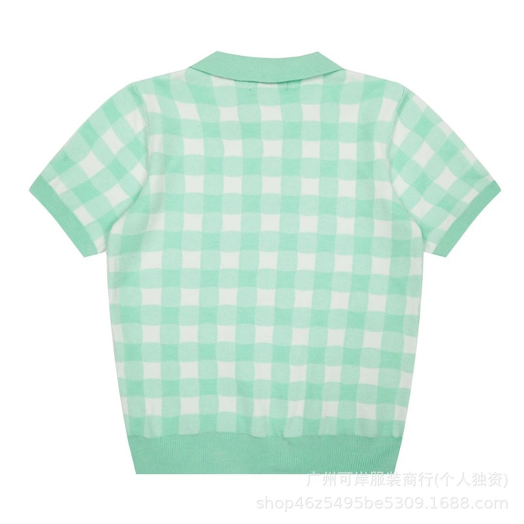Polo Ralph Lauren Gingham Knit Polo Mint Green - 25