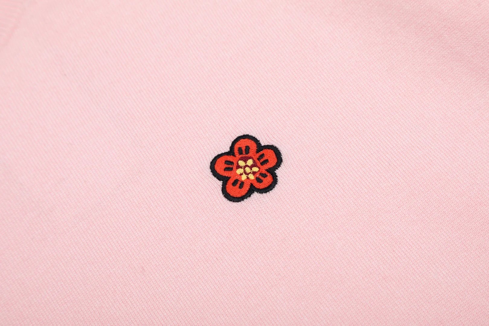 Kenzo Flower Embroidered Pink Cropped Knit Sweater - 10