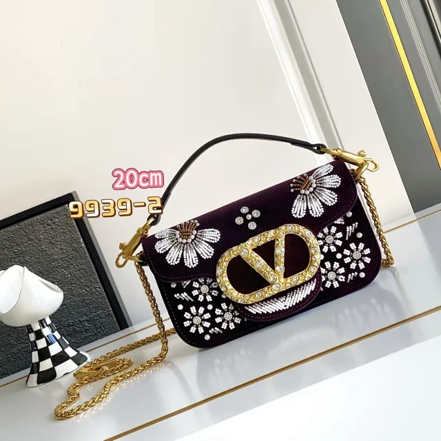 Unbranded Crossbody Bags 9939 Floral Beaded Velvet Chain Bag product detail image 4
