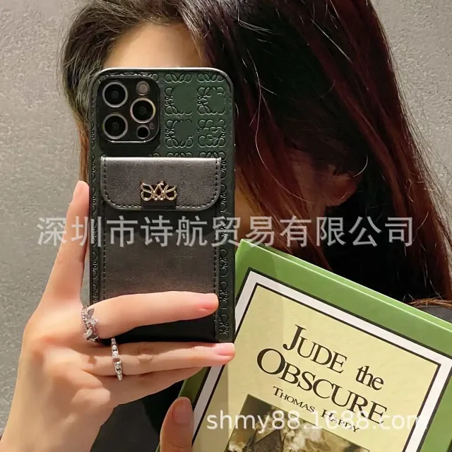 Unbranded Phone Cases Embossed Bear Pattern Card Holder Case with Bow Clasp product detail image 6