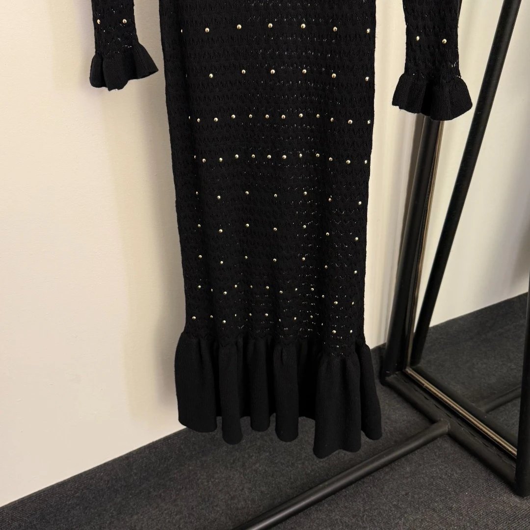 Saint Tears Embellished Knit Midi Dress Black - 7