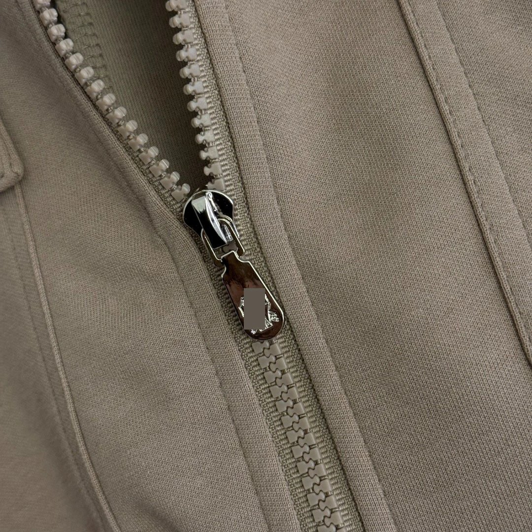 Beige Hooded Wrap Jacket and Wide-Leg Sweatpants Set - 13