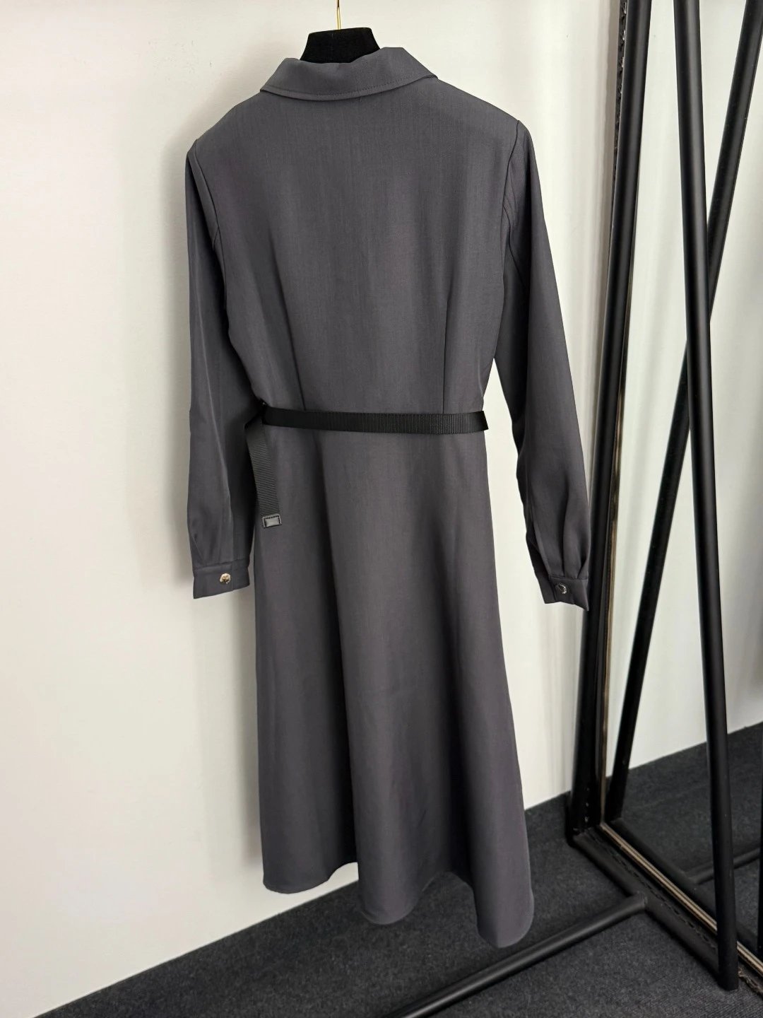 Prada Shirt Dress Black with Belt - 7