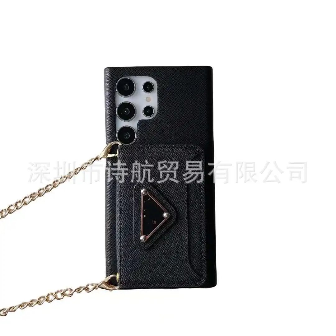 Unbranded Phone Cases Crossbody chain wallet case with triangular ring stand image 5