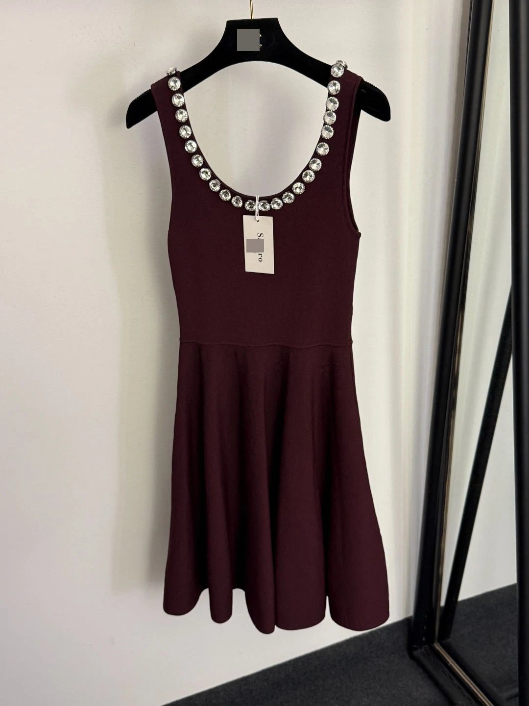 Siro Pink Crystal-Embellished Knit Dress - 8
