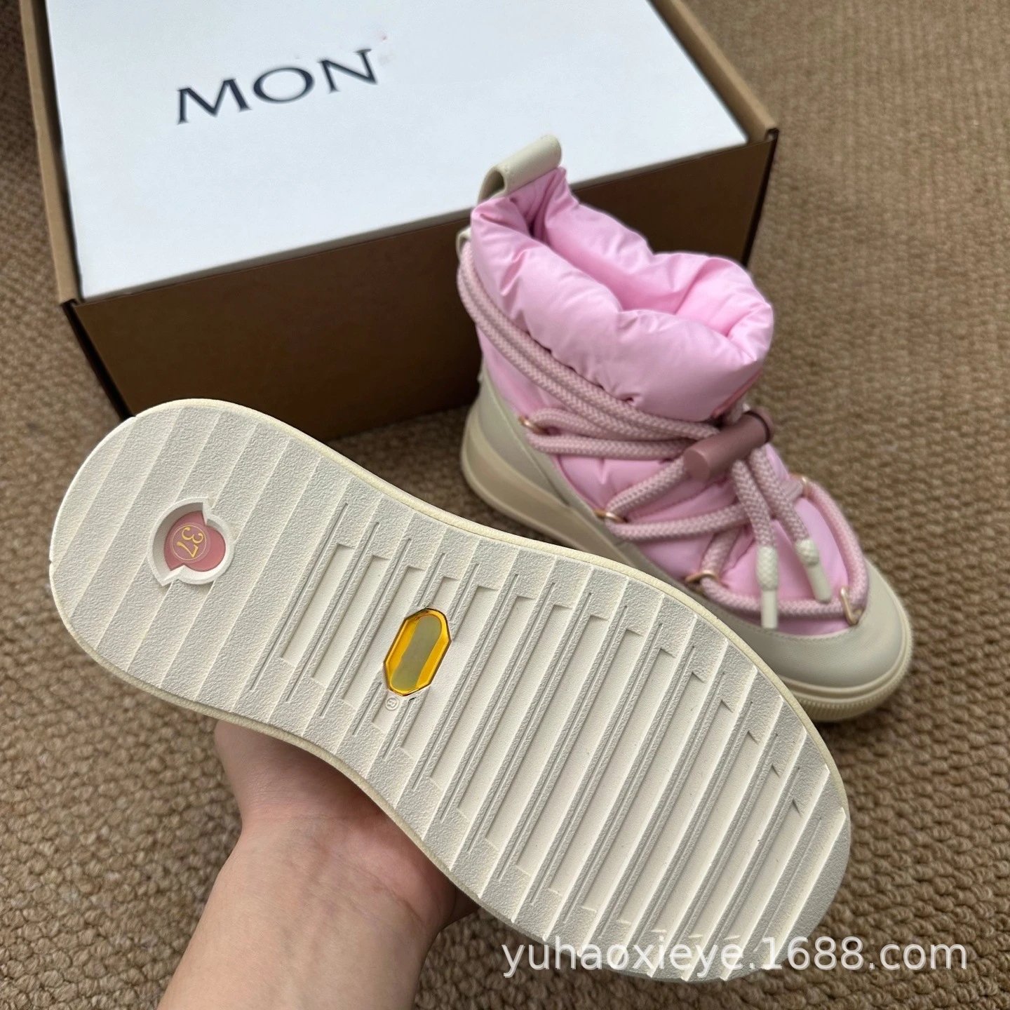 Moncler Genius x Off-White Pink Puffer Snow Boots - 19
