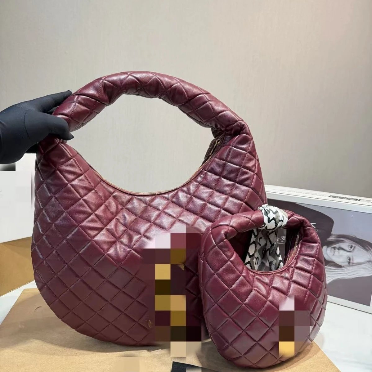 Unbranded Handbags Quilted Crescent Hobo Bag image 4